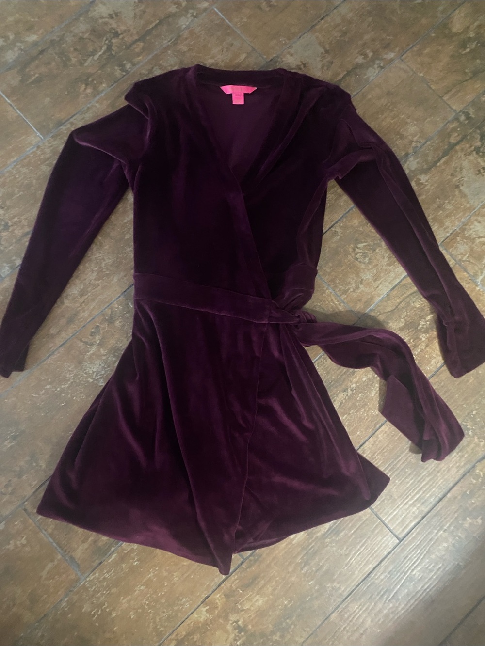 Lilly Pulitzer Plum/Burgundy Velvet Wrap Romper. Size small. Great condition.